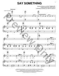 Say Something piano sheet music cover